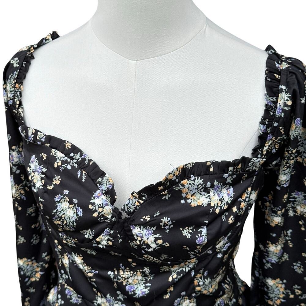 ASTR Floral Corset Peplum Top NWT Medium Cottagecore Bustier Blouse Wm's Medium - Picture 4 of 10